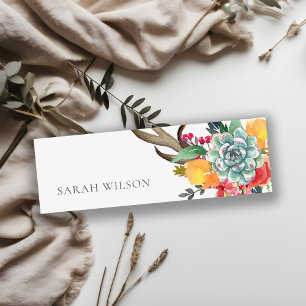 FLORAL SUCCULTION ANTLER BOHEMIAN ALLURE ADRES MINI VISITEKAARTJE