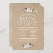 Floral sucré| Invitation à la douche nuptiale (Devant / Derrière)