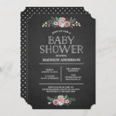 Floral sucré| Invitation Baby shower (Devant / Derrière)