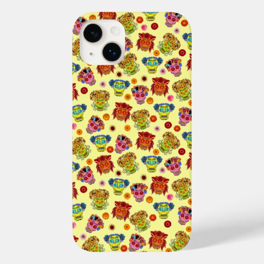 Floral Sugar Skull Case-Mate iPhone Case (Achterkant)