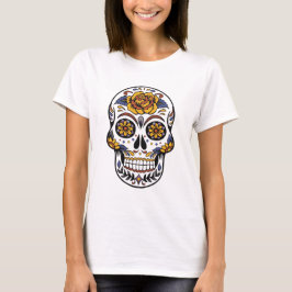 "Floral Sugar Skull - Día de los Muertos Art T-shirt