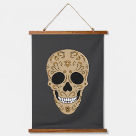 Floral Sugar Skull Dia de los Muertos Hangend Wandkleed