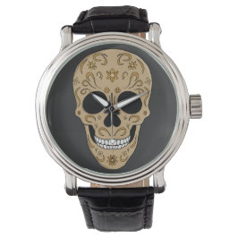 Floral Sugar Skull Dia de los Muertos Horloge