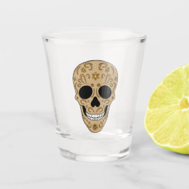 Floral Sugar Skull Dia de los Muertos Shot Glas