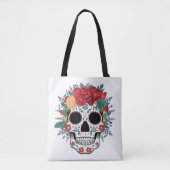 Floral Sugar Skull Draagtas (Voorkant)