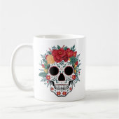 Floral Sugar Skull Koffiemok (Links)