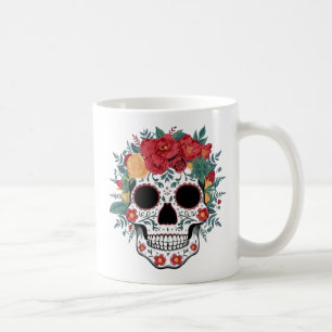 Floral Sugar Skull Koffiemok