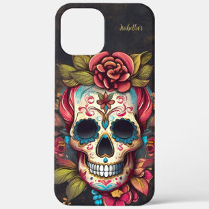 Floral Sugar Skull Milestone Verjaardag iPhone 12 Pro Max Hoesje