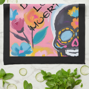 Floral Sugar Skull Painting Theedoek