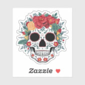 Floral Sugar Skull Sticker (Vel)