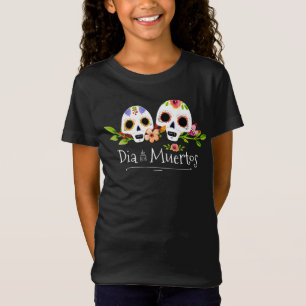 Floral Sugar Skulls Dia de Muertos   Shirt