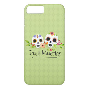 Floral Sugar Skulls Dia de Muertos Telefonische iPhone 8 Plus / 7 Plus Hoesje