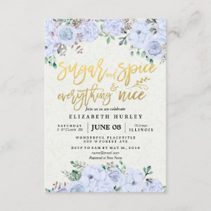 Floral Sugar & Spice & Alles-Baby shower Nice Kaart