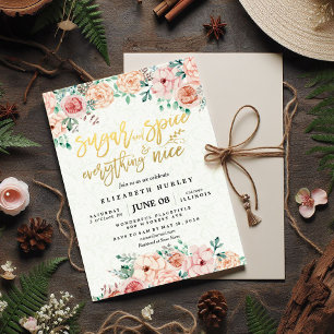 Floral Sugar & Spice & Alles-Baby shower Nice Kaart