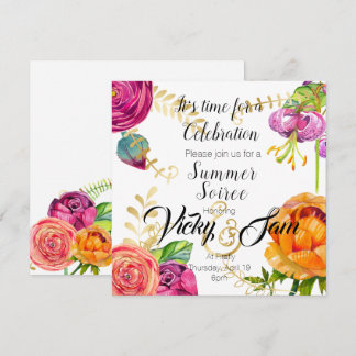 floral suitnodiging brunch douche - verjaardag kaart