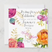 floral suitnodiging brunch douche - verjaardag kaart (Voorkant)