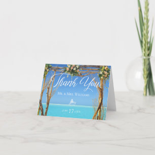 Floral Summer Beach Wedding Arch Dank u Kaart