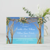 Floral Summer Beach Wedding Gate Kaart (Staand voorkant)