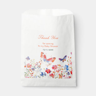 Floral Summer Butterfly Baby shower Bedankzakje