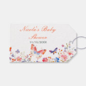 Floral Summer Butterfly Baby shower Cadeaulabel (Voorkant (Horizontaal))