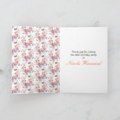 Floral Summer Butterfly Verjaardag Bedankkaart (Binnen)