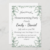 Floral summer house warming party invitation (Devant / Derrière)