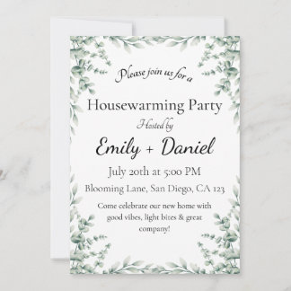 Floral summer house warming party invitation