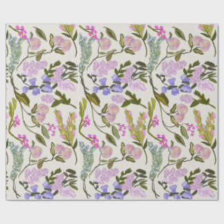 Floral Summer Peach Wrapping Paper Cadeaupapier