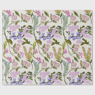 Floral Summer Peach Wrapping Paper Cadeaupapier