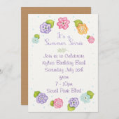 Floral Summer Soiree Kaart (Voorkant / Achterkant)