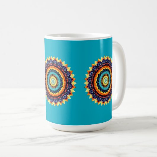 Floral Sun Mandala Mug (Devant droit)