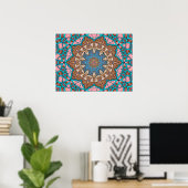Floral Sun Mandala Poster (Thuiskantoor)