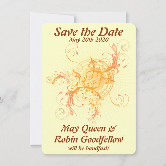 Floral Sun Pagan Handfasting Enregistrer la carte  (Devant)