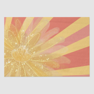 Floral Sunburst Sinaasappel Roze Abstract Zon Tissuepapier