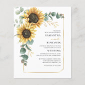 Floral Sunflower Botanical Weddenschap (Voorkant)