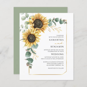 Floral Sunflower Botanical Weddenschap