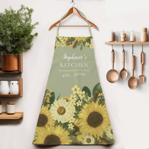 Floral Sunflower Country Vrouwennaam Apron Schort