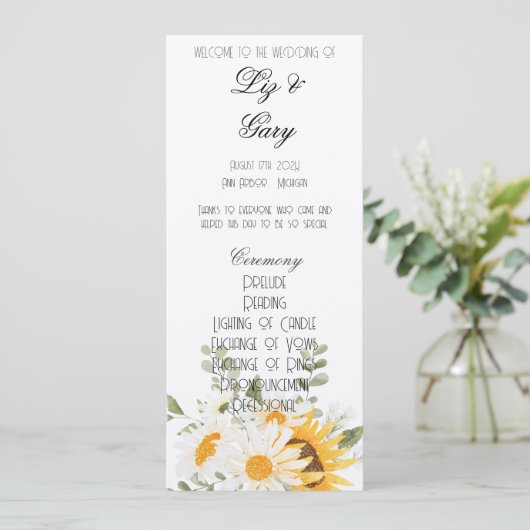 Floral Sunflower & Daisy Programma (Staand voorkant)