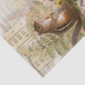 Floral Sunflower Daisy Rabbit Ephemera ontkoppelin Tissuepapier (Detail)