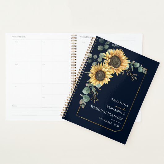 Floral Sunflower Eucalyptus Botanical Wedding Planner (Display)