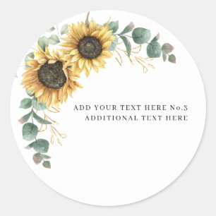Floral Sunflower Eucalyptus Greenery Teachers Ronde Sticker