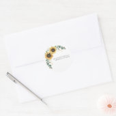Floral Sunflower Eucalyptus Greenery Teachers Ronde Sticker (Envelop)