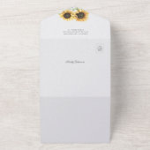 Floral Sunflower Eucalyptus Greenery Wedding All In One Uitnodiging (Buitenkant)