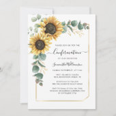 Floral Sunflower Eucalyptus Script Bevestiging Kaart (Voorkant)