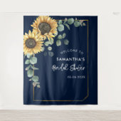 Floral Sunflower Eucalyptus Script Vrijgezellenfee Wandkleed (Voorkant)