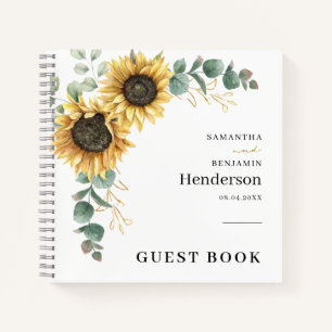 Floral Sunflower Eucalyptus Weddenschap Notitieboek