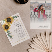 Floral Sunflower Graduation Party 2025 Invitation