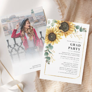 Floral Sunflower Graduation Party 2025 Invitation