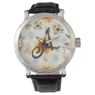 Floral Sunflower Horloge