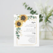 Floral Sunflower Programme de mariage vert (Debout devant)